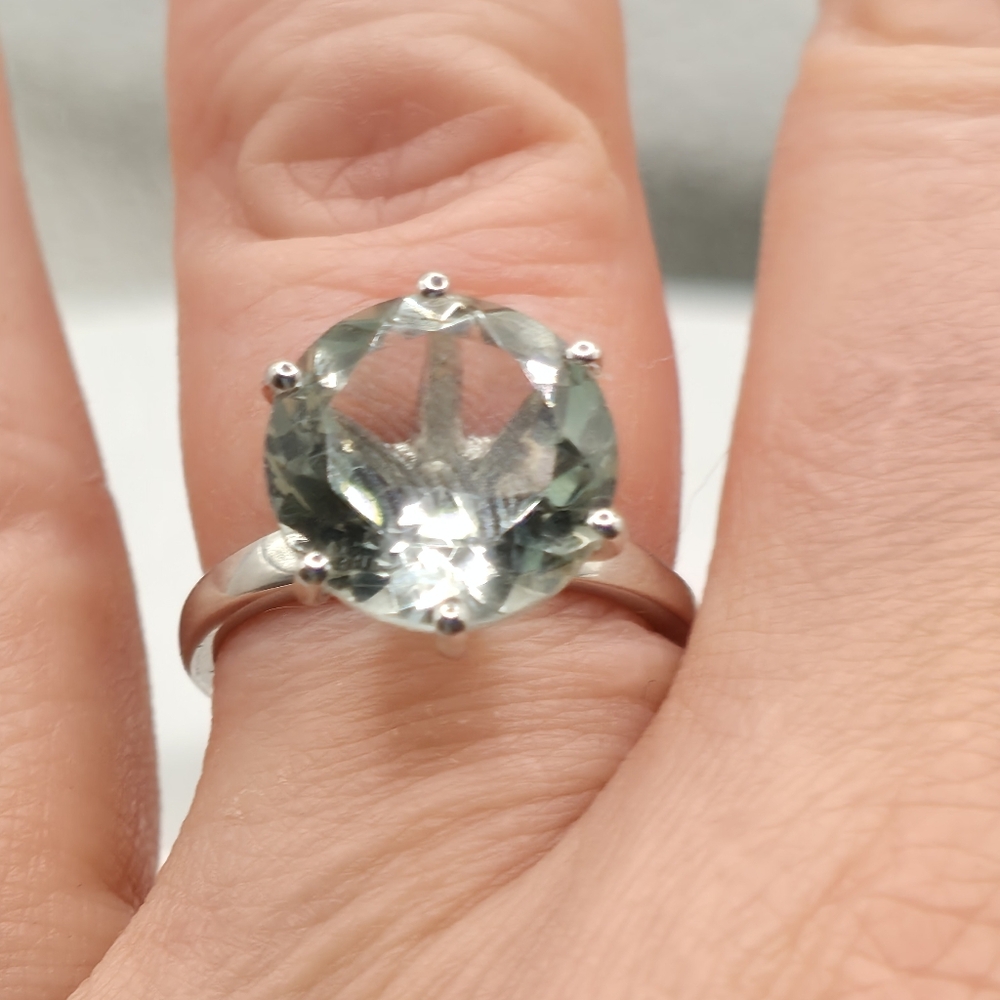 NWOT Extraordinary Montezuma 6.25c Earth Mined Genuine Prasiolite Solitaire Ring - Picture 7 of 10
